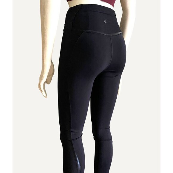 sz 2 Lululemon Gloss Trim Run Super High-Rise Tight 28" leggings reflective trim - Picture 3 of 10